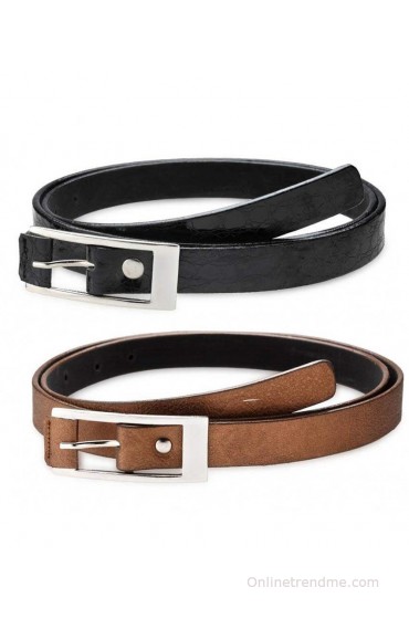 Felizer Pu Casual Women Belt Pack Of 2